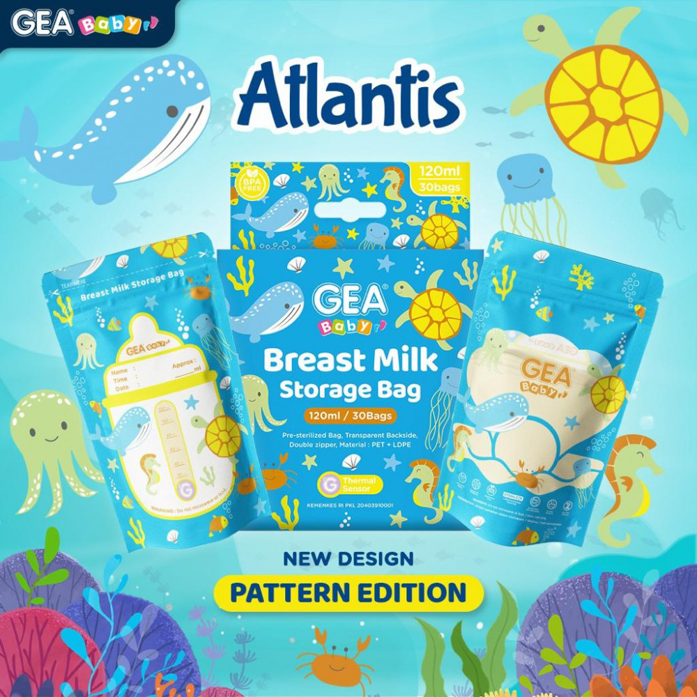 GEABABY BREASTMILK STORAGE 120ML ATLANTIS BLUE