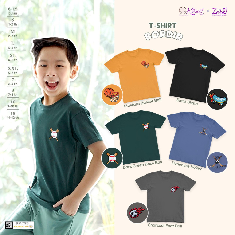 KAZEL X ZEBE TSHIRT BORDIR SPORT BRICK SOCCER XL