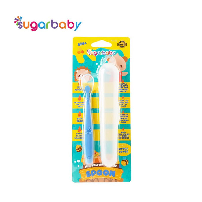 SUGAR BABY HEALTHY SILICONE SPOON - BLUE