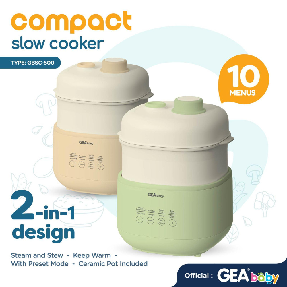 GEA BABY GBSC-500 COMPACT SLOW COOKER GREEN