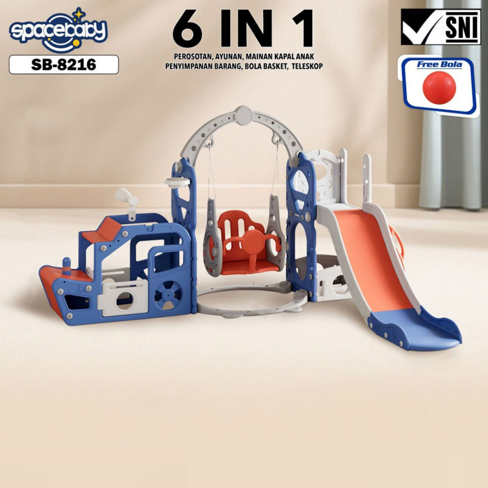 SPACEBABY SLIDE SB-8216 (6 IN 1) BLUE