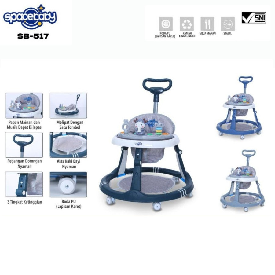 SPACEBABY BABY WALKER SB-517 HIJAU TUA