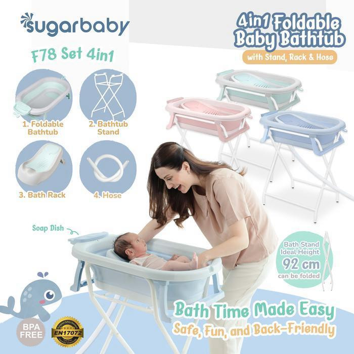 SUGAR BABY FOLDABLE BABY BATHTUB 4IN1 F78 PINK