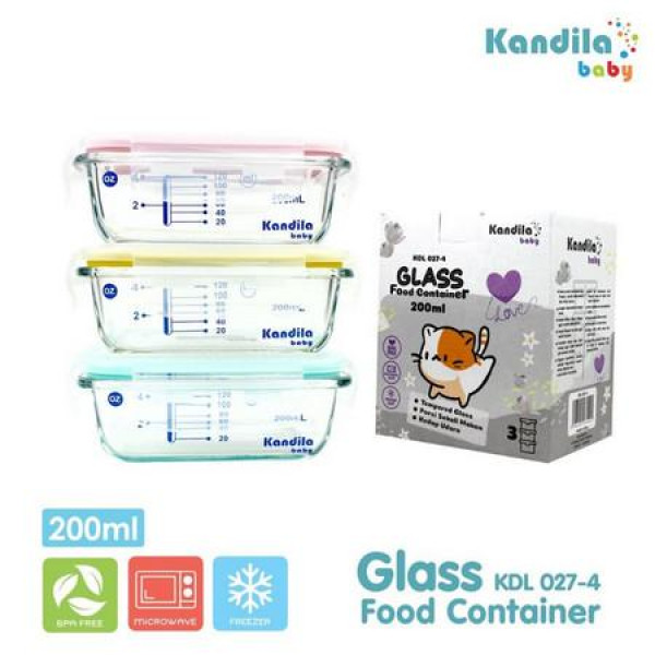 KANDILA GLASS FOOD CONTAINER 200 ML KDL027-A4