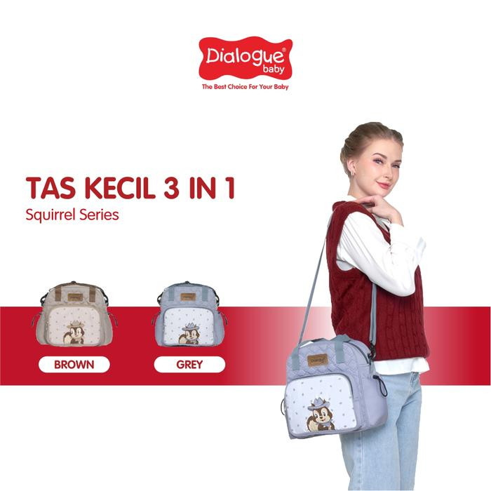 DIALOGUE TAS BAYI KECIL 3IN1 SQUIRREL GREY DGT 7336