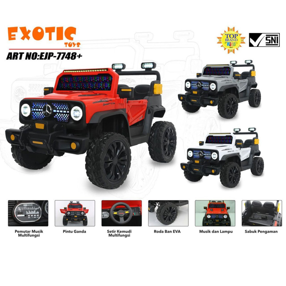 EXOTIC RECHARGEABLE JEEP EJP-7748 WHITE