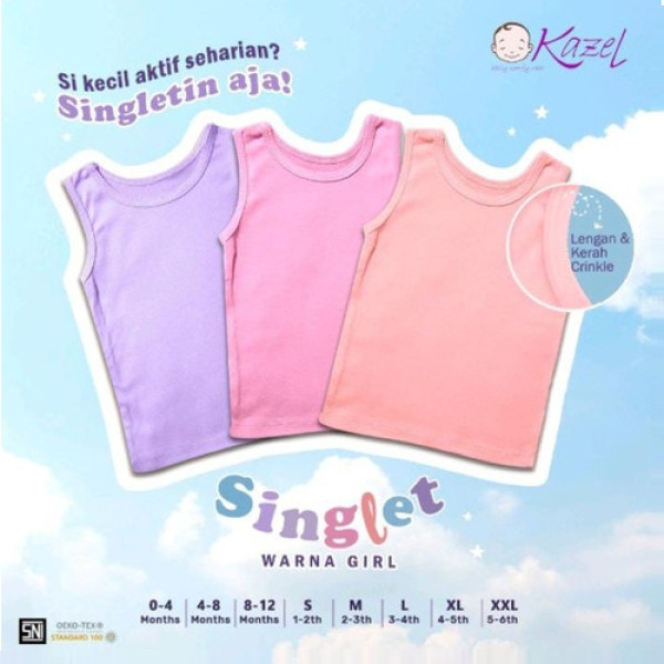 KAZEL SINGLET WARNA GIRL S