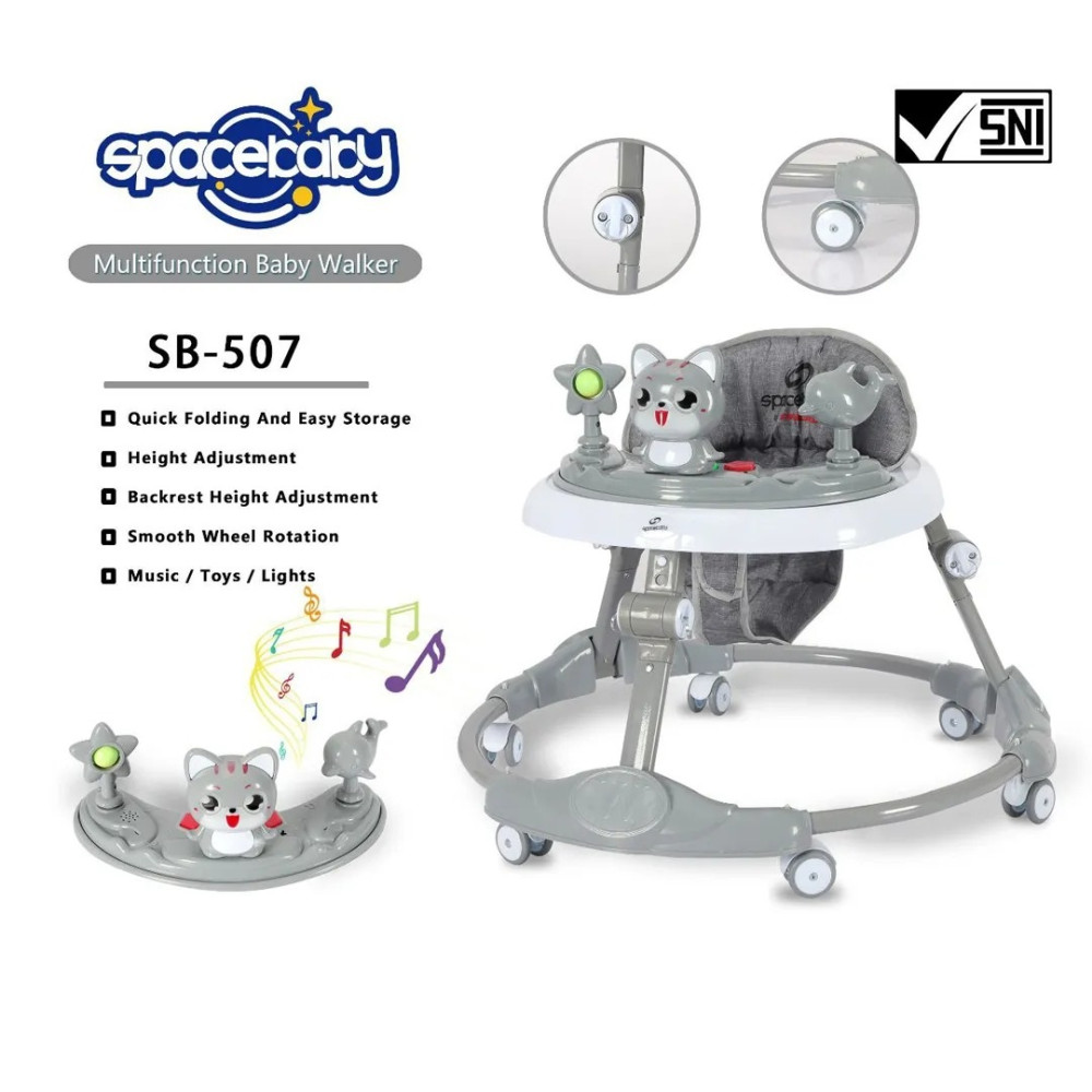 SPACEBABY BABY WALKER SB-507 GREY