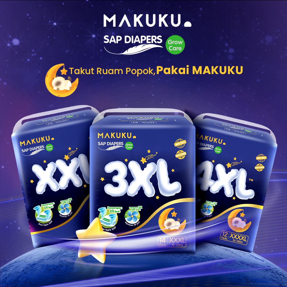 MAKUKU AIR DIAPERS GROWCARE XXXL 14