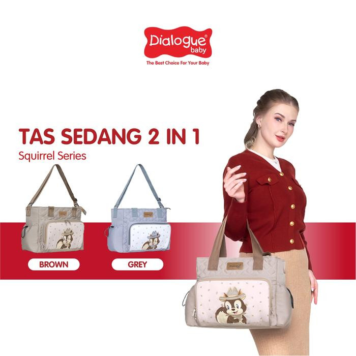 DIALOGUE TAS BAYI SEDANG 2IN1 SQUIRREL GREY DGT 7337