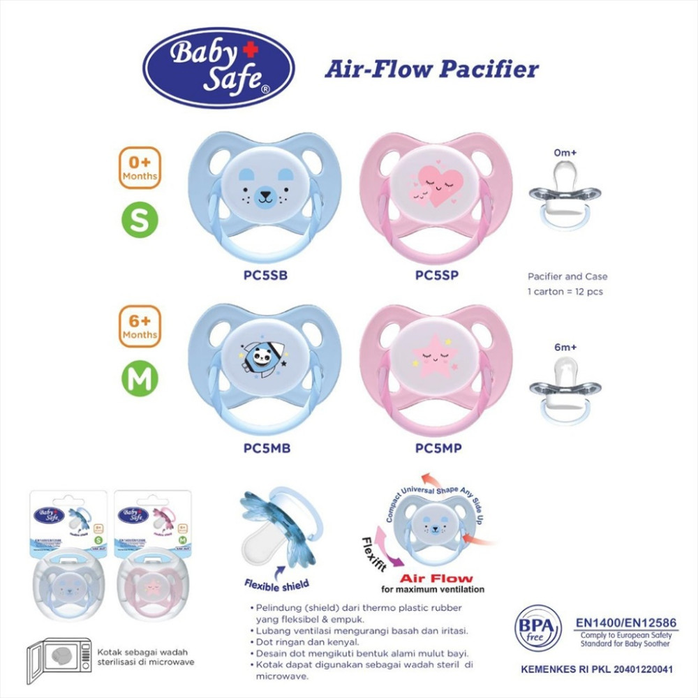 BABY SAFE PACIFIER 0M+ PC5SB/P