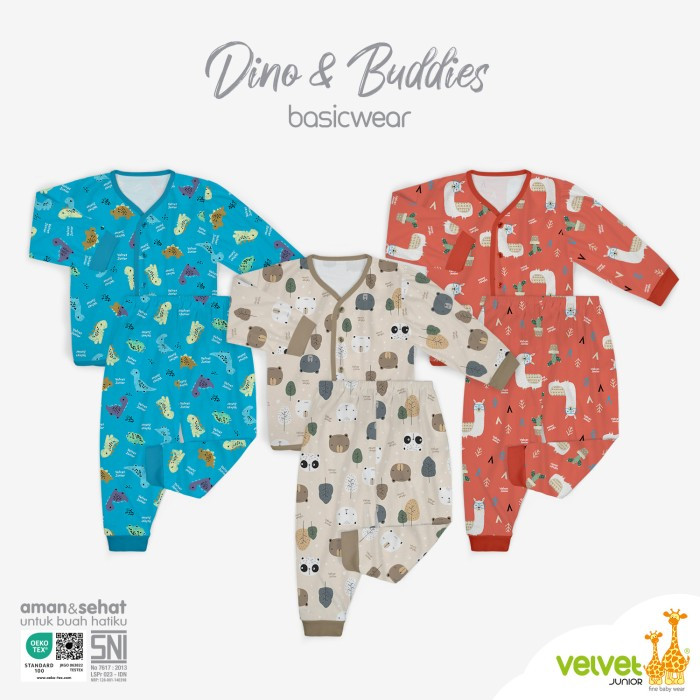 VELVET SET KT PJG+CLN PJG BK KK S DINO& BUDDIES