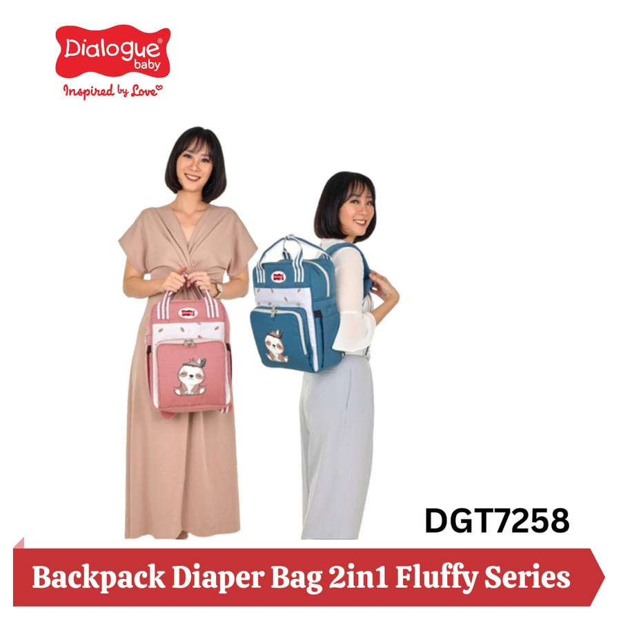 DIALOGUE BACKPACK DIAPER BAG 2IN1 FLUFFY SERIES DGT7258
