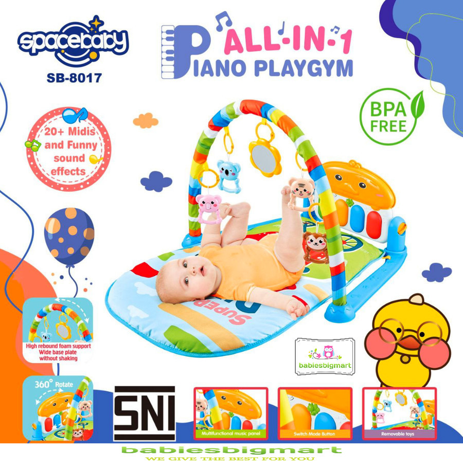 SPACEBABY PIANO PLAYGYM BEBEK SB-8017 BLUE