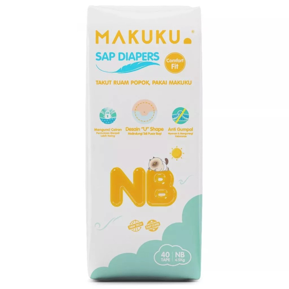 MAKUKU AIR DIAPERS COMFORT FIT TAPE NB40