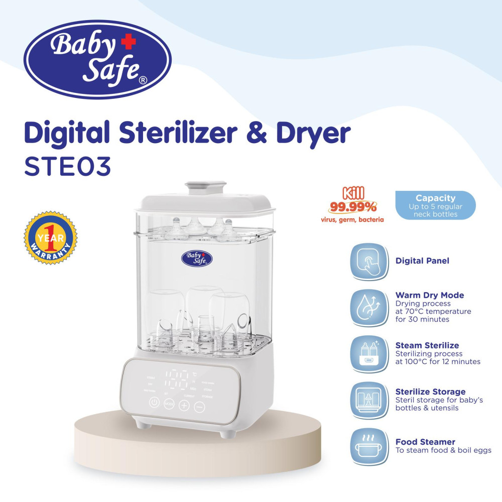 BABY SAFE DIGITAL STERILIZER & DRYER STE03