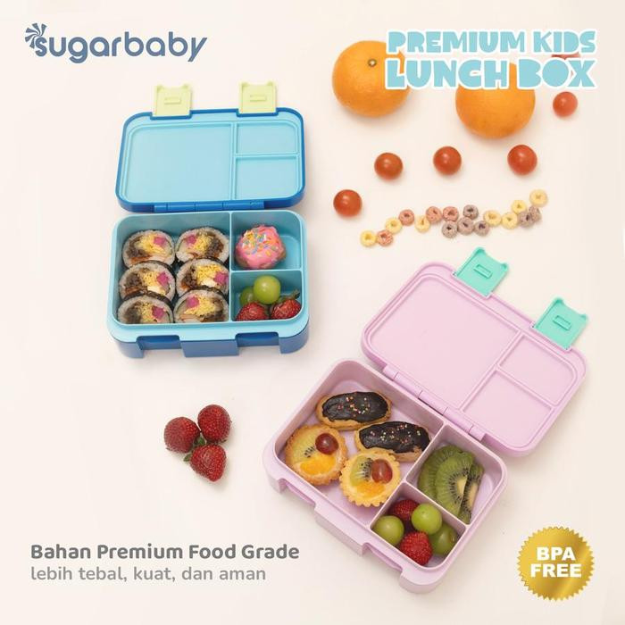 SUGAR BABY PREMIUM KIDS LUNCH BOX 1000ML-BLUE CAR