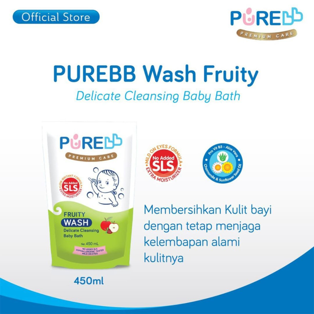 PURE BABY WASH FRUITY 450ML