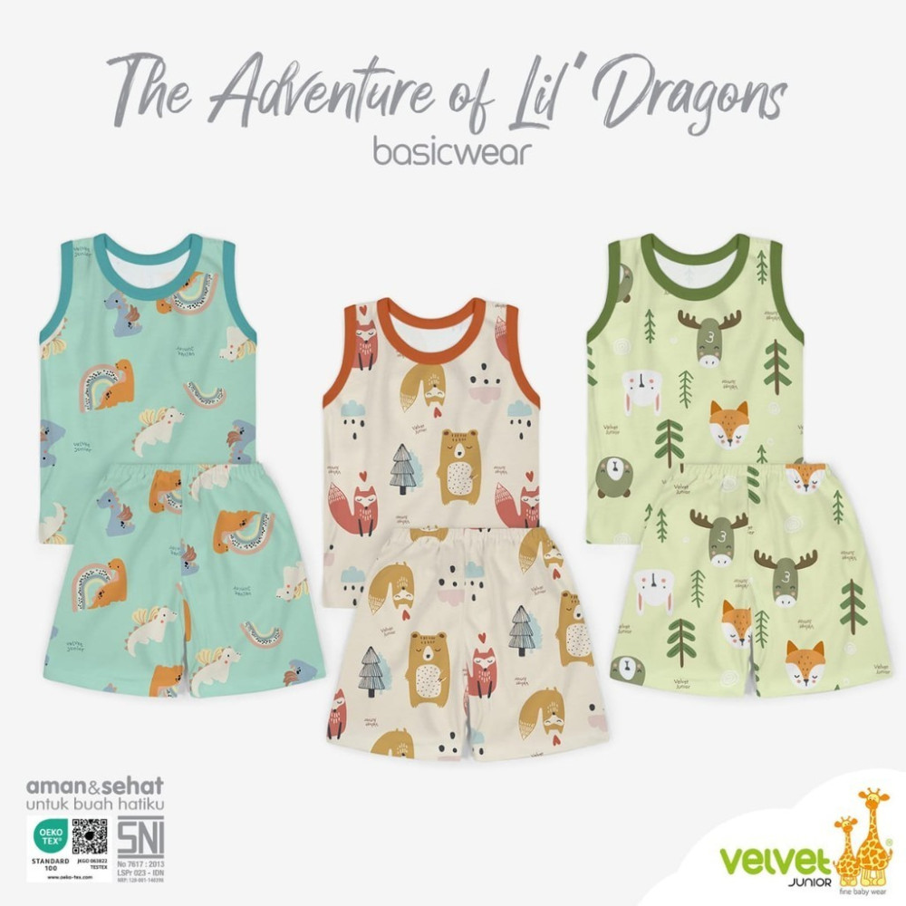 VELVET SET SINGLET+CLN PDK XXL 3PCS THE ADVN OF LIL DRAGONS