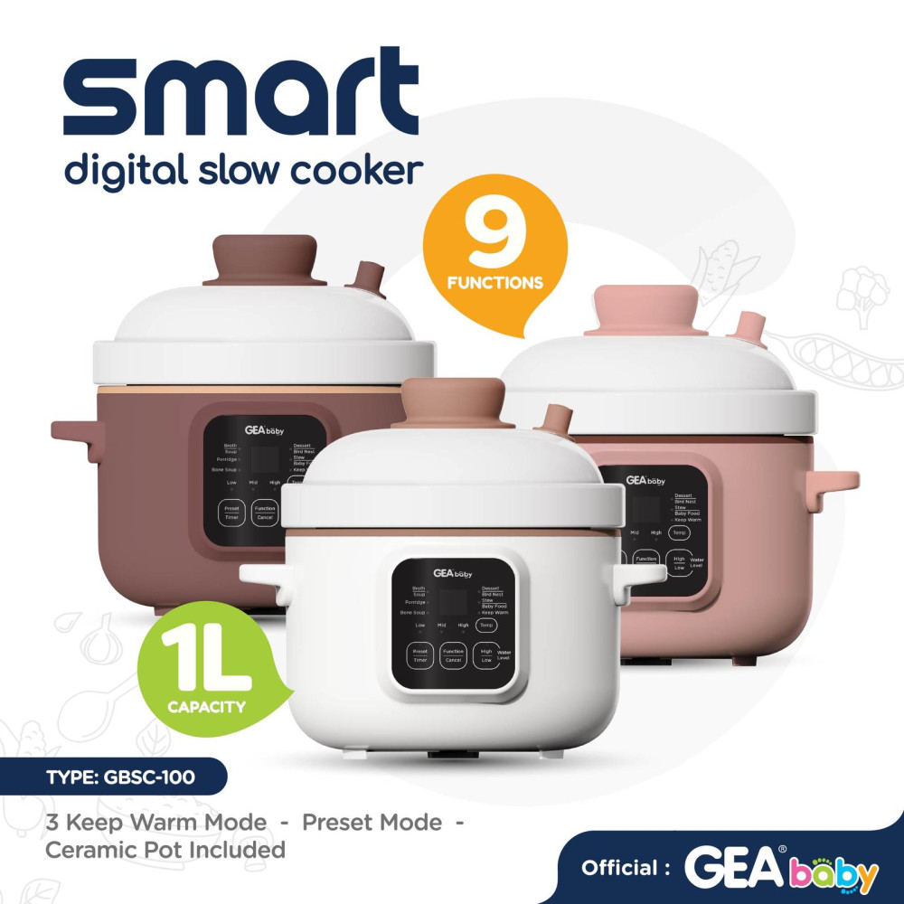 GEA BABY GBSC-100 SMART DIGITAL SLOW COOKER WHITE