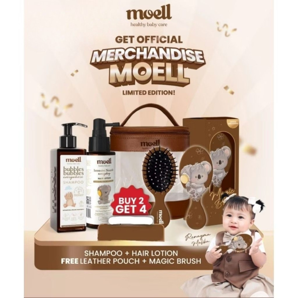 MOELL BUNDLING SHAMPOO + HAIR LOTION FREE BRUSH