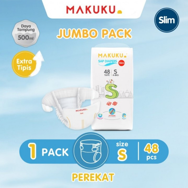 MAKUKU AIR DIAPERS SLIM TAPE S48