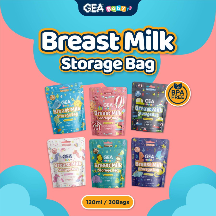 GEABABY BREASTMILK POUCH 120ML METROPOLIS DARK GREY