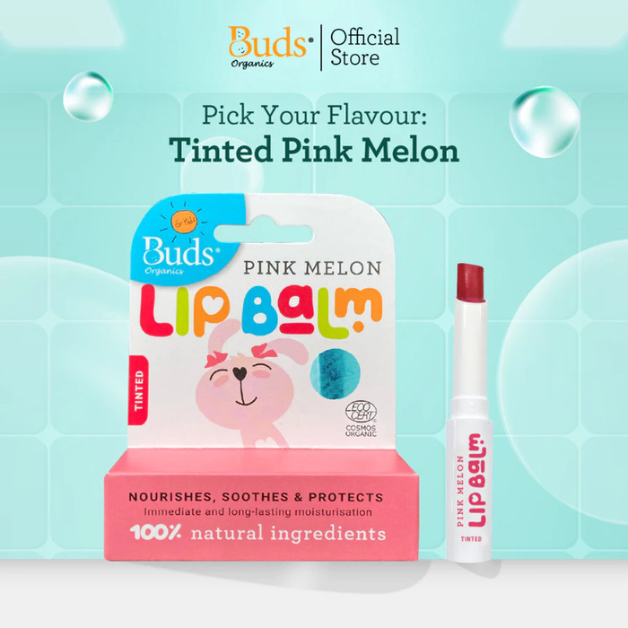 BUDS FOR KIDS ORGANICS PINK
MELON LIP BALM (TINTED)