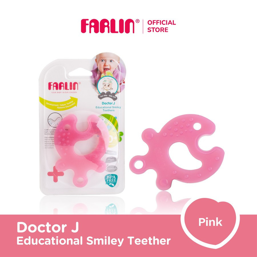 FARLIN DOCTOR J EDUCATIONAL SMILEY TEETHER PINK