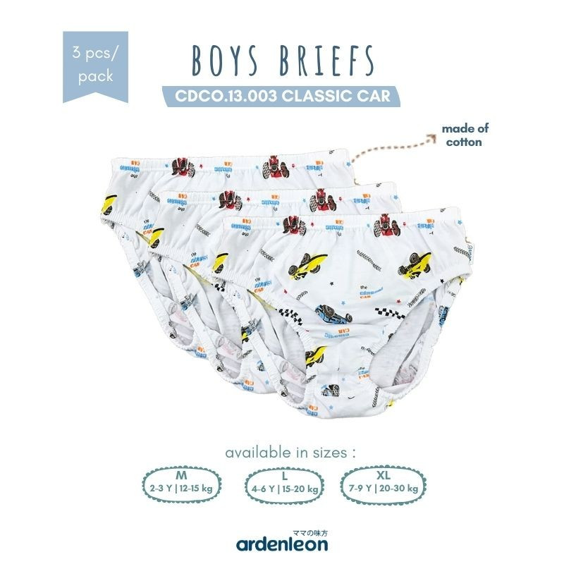 ARDENLEON BOYS BRIEFS CLASSIC CAR 3PCS M