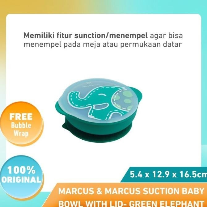 MARCUS & MARCUS SUCTION BABY BOWL - ELEPHANT GREEN