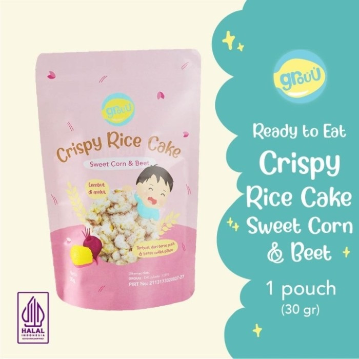 GROUU CRISPY RICE CAKE SWEET CORN&BEET 30GR