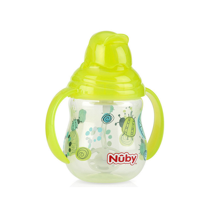 NUBY FLIPIT W/STRAW 270 ML GREEN NB159