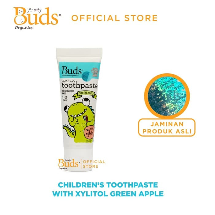 BUDS CHILDREN`S TOOTHPASTE XYLITOL GREEN APLLE 1-3