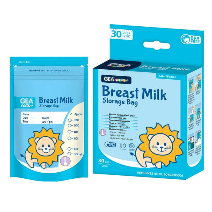 GEABABY STORAGE BAG LION LIGHT BLUE 120ML