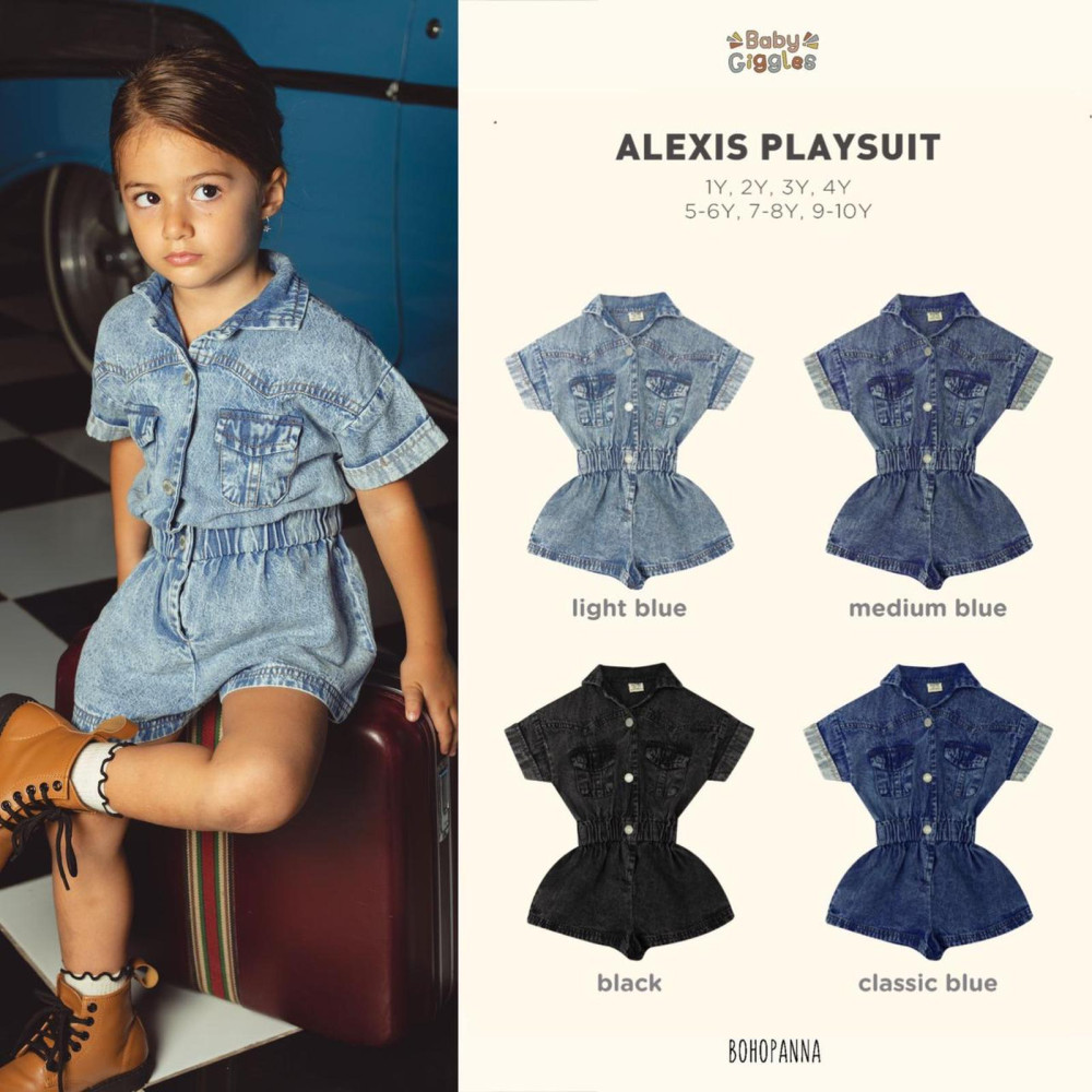 BOHO ALEXIS PLAYSUIT MEDIUM BLUE 4Y