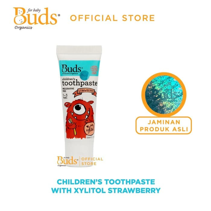 BUDS CHILDREN`S TOOTHPASTE XYLITOL STRAWBERRY 1-3