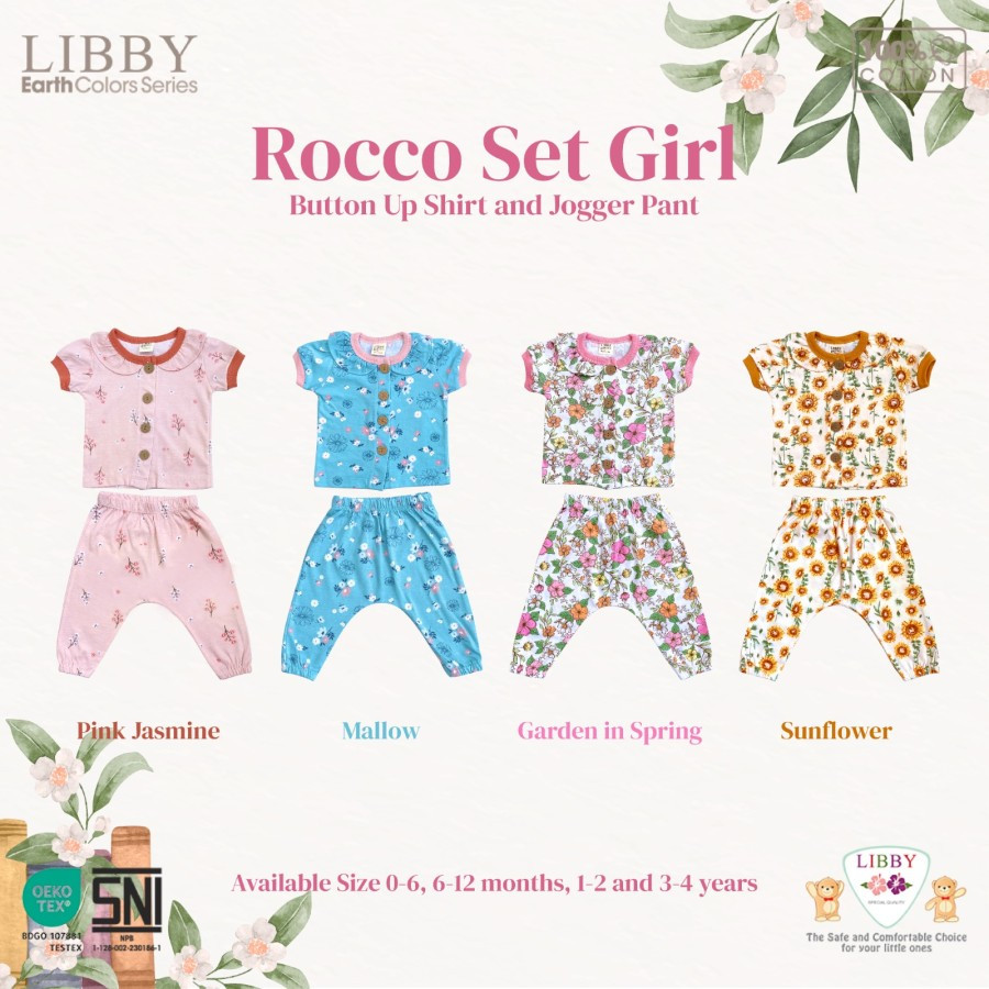 LIBBY SETELAN ROCCO SET PANJANG SUNFLOWER - 6-12M