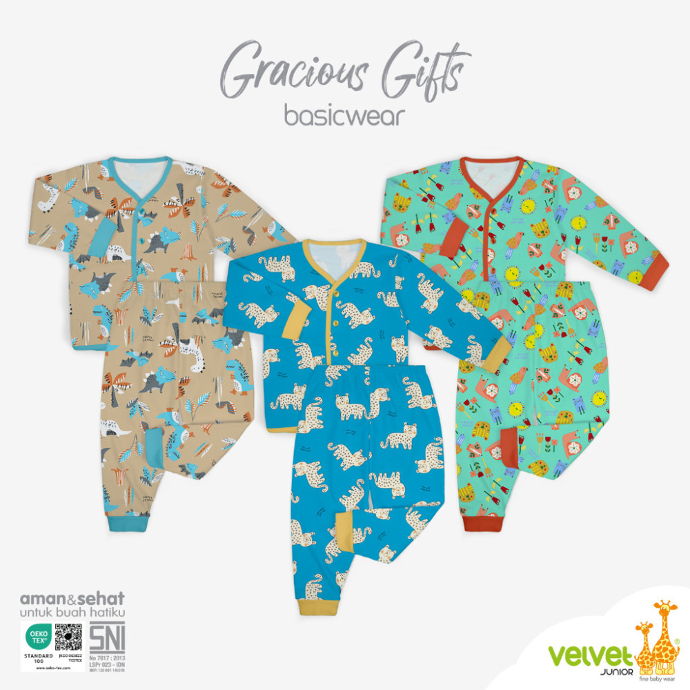 VELVET STLN KT PANJANG BK KK L GRACIOUS GIFTS 3PCS