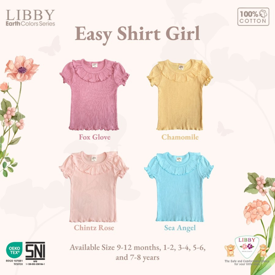 LIBBY EASY SHIRT GIRL V2 CHINTZ ROSE 9-12M