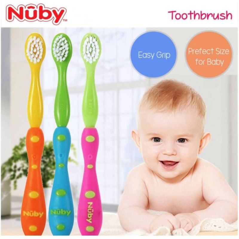 NUBY TOOTHBRUSH BRISTLE RED/BLUE