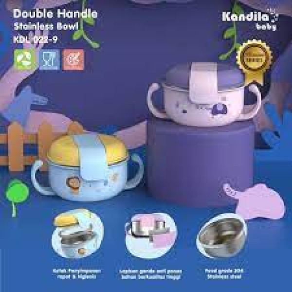 KANDILA BABY DOUBLE HANDLE STAINLESS BOWL 300ML KDL022-9