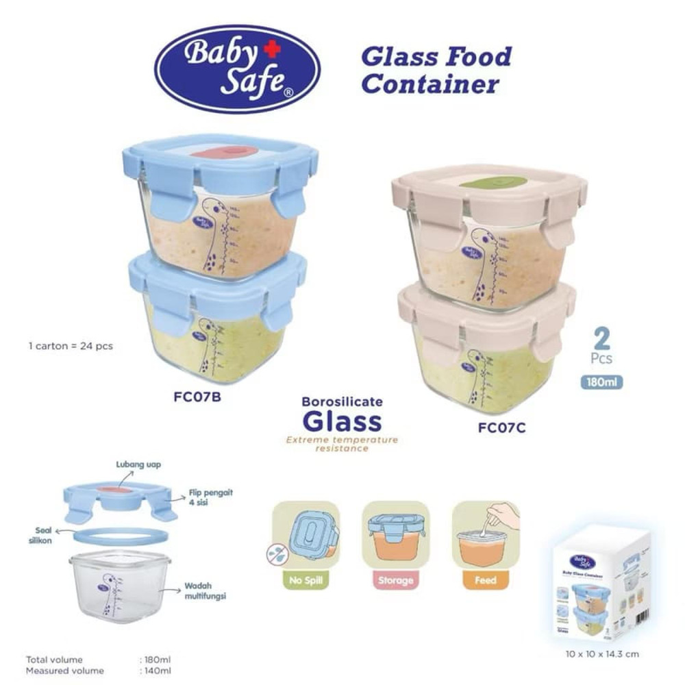 BABY SAFE GLASS CONTAINER CREAM FC07