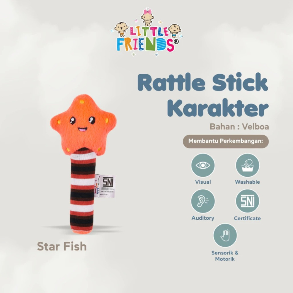 LITTLE FRIENDS RATTLE STICK STARFISH LFR2150