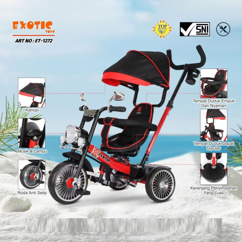 EXOTIC TRICYCLE 4IN1 ET-1272 YELLOW