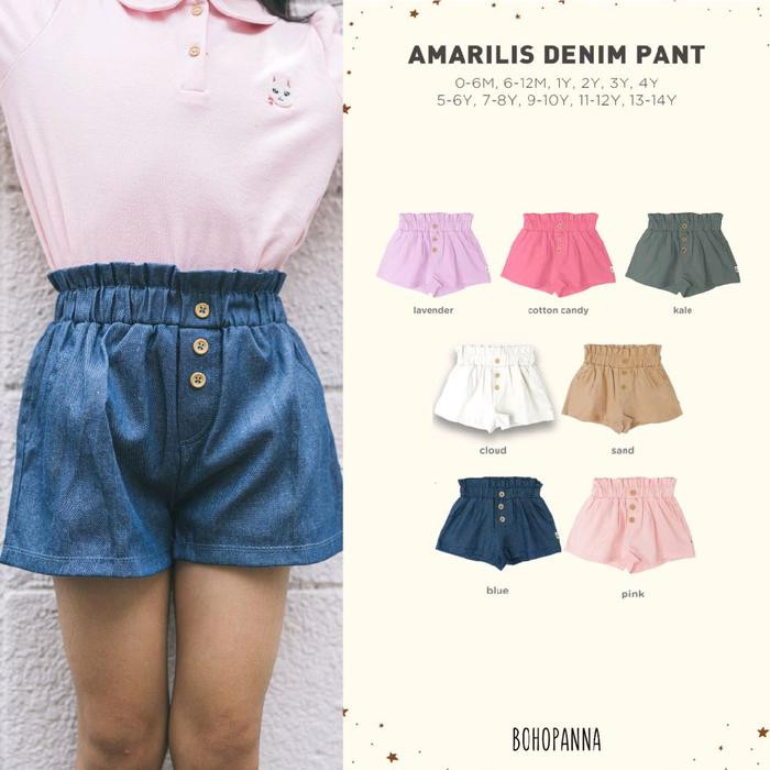 BOHO AMARILIS DENIM PANT KALE - 5-6Y