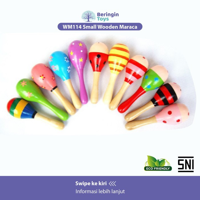 BERINGIN TOYS SMALL WOODEN MARACA WM114