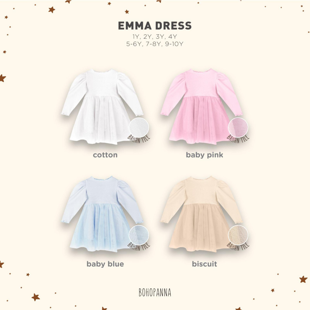 BOHO EMMA DRESS BABY BLUE 3Y