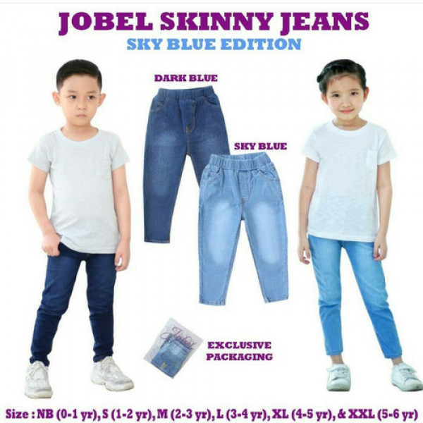 JOBEL SKINNY JEANS SKY BLUE/DARK BLUE XL