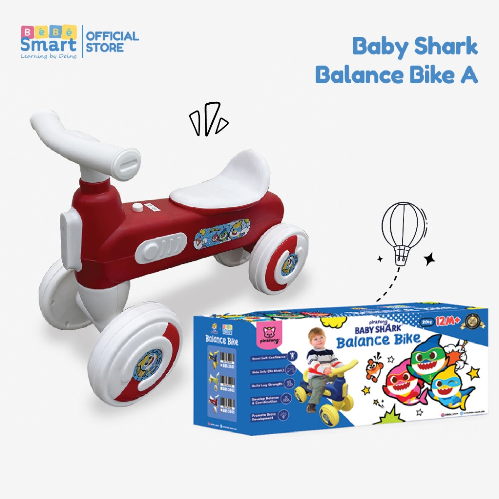 BEBE SMART BALANCE BIKE BABY SHARK A RED BBS 3603